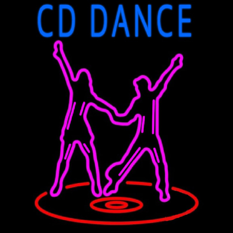 Cd With Dancing Couple Enseigne Néon