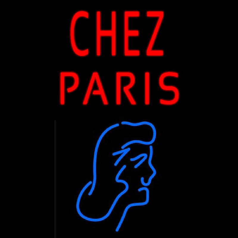 Chez Paris With Girl Enseigne Néon