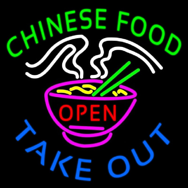 Chinese Food Open Take Out Enseigne Néon