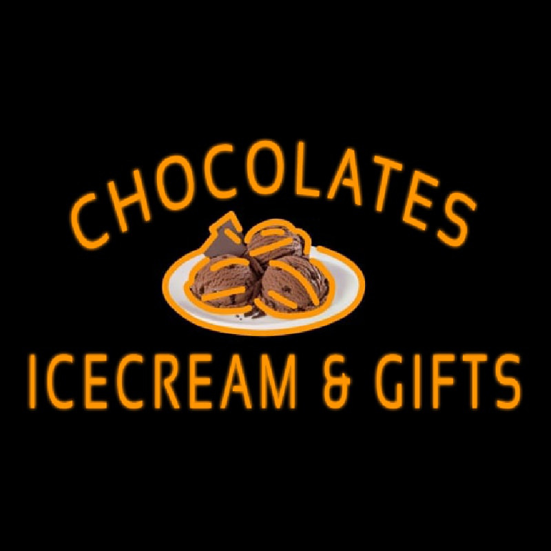 Chocolate Ice Cream And Gifts Enseigne Néon