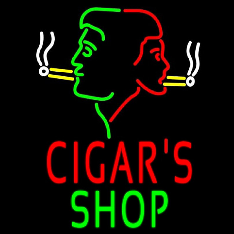 Cigars Shop With Logo Enseigne Néon