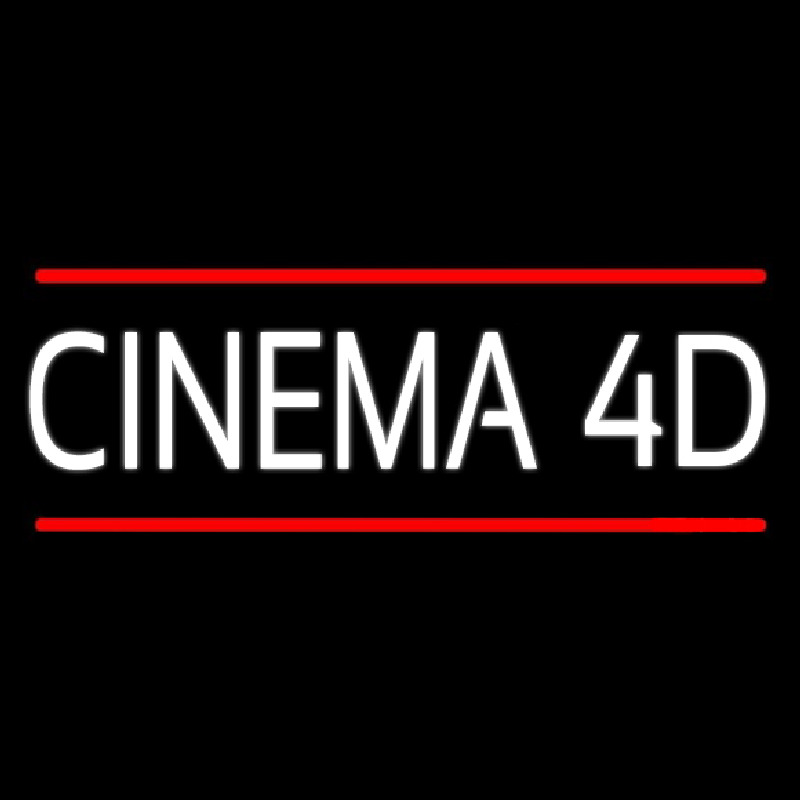Cinema 4d With Red Line Enseigne Néon