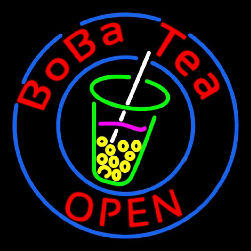 Circle Boba Tea Enseigne Néon