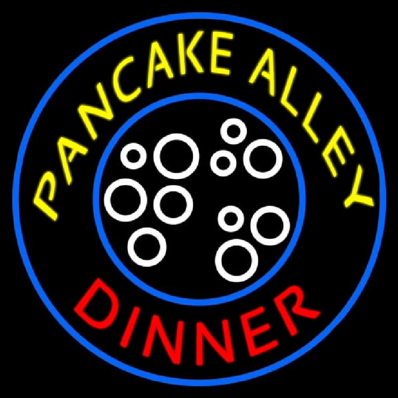 Circle Pancake Alley Dinner Enseigne Néon