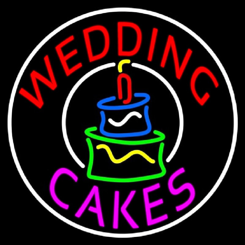 Circle Wedding Cakes Enseigne Néon