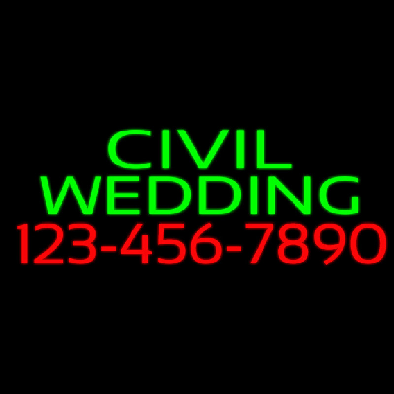 Civil Wedding With Phone Number Enseigne Néon