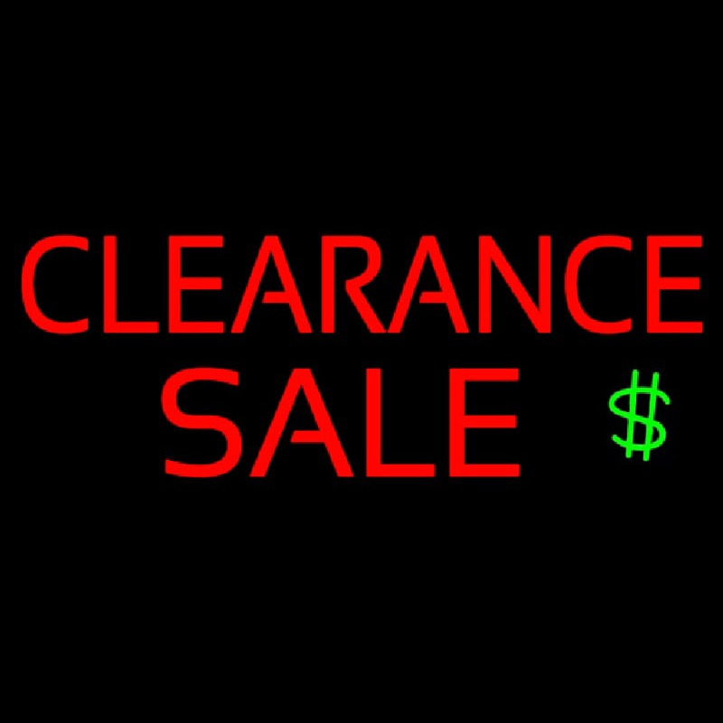 Clearance Sale With Dollar Logo Enseigne Néon
