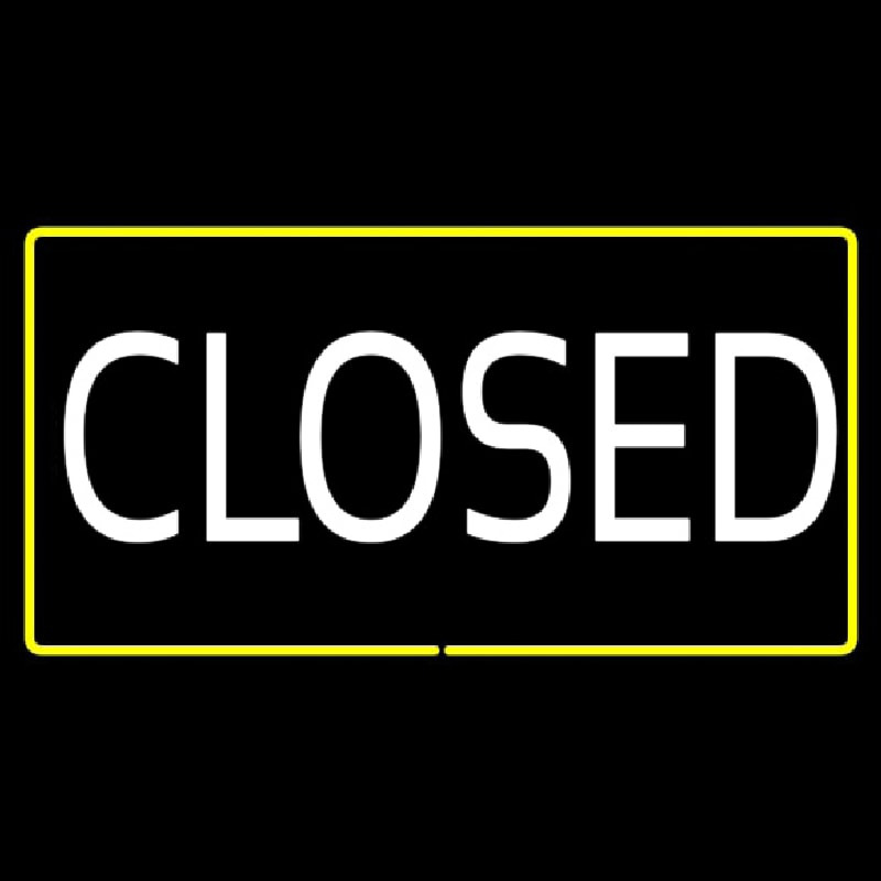 Closed Rectangle Yellow Enseigne Néon