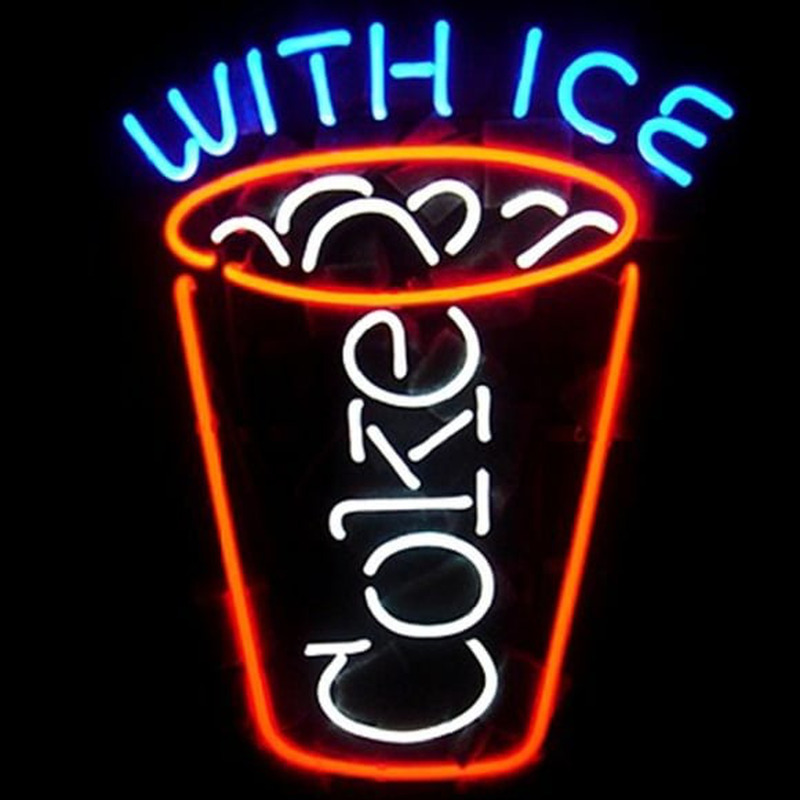 Coca Cola Coke With Ice Beer Bar Neon Light Sign Enseigne Néon