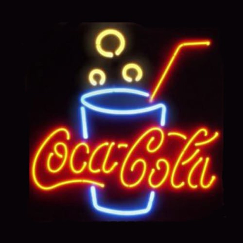 Coca Cola Verre Bière Bar Entrée Enseigne Néon