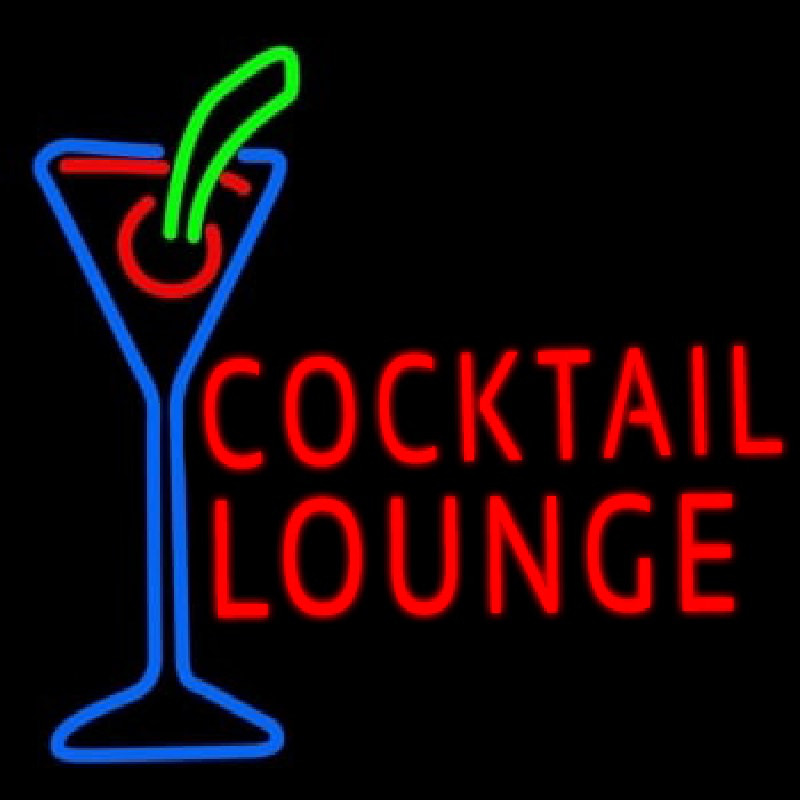 Cocktail Lounge With Martini Enseigne Néon