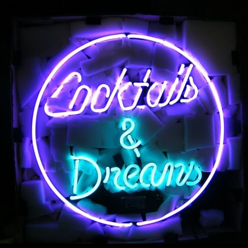 Cocktails And Dreams Neon Bière Bar Enseigne