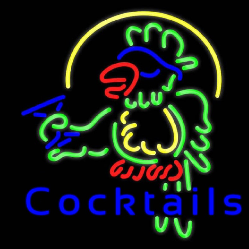 Cocktails Parrot - Beer Real Neon Glass Tube Enseigne Néon