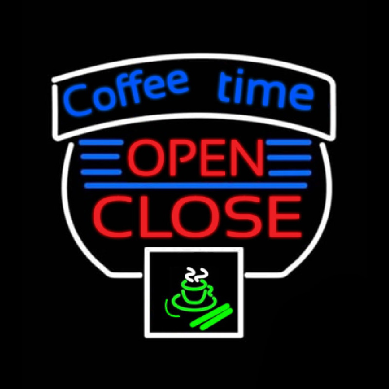 Coffee Time Open Close Enseigne Néon