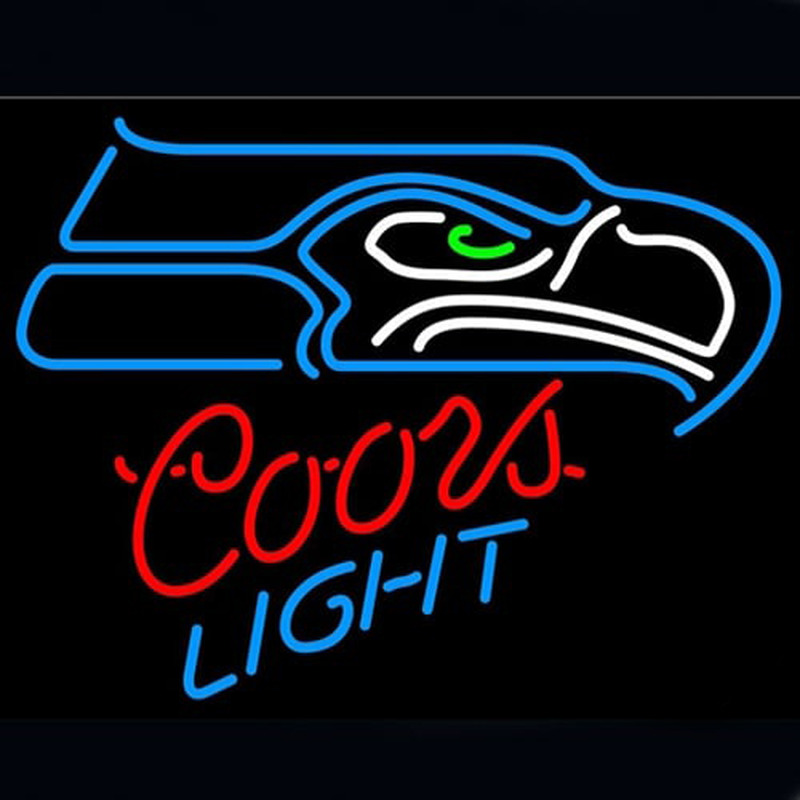 Coors  Seattle Seahawks Bière Bar Entrée Enseigne Néon