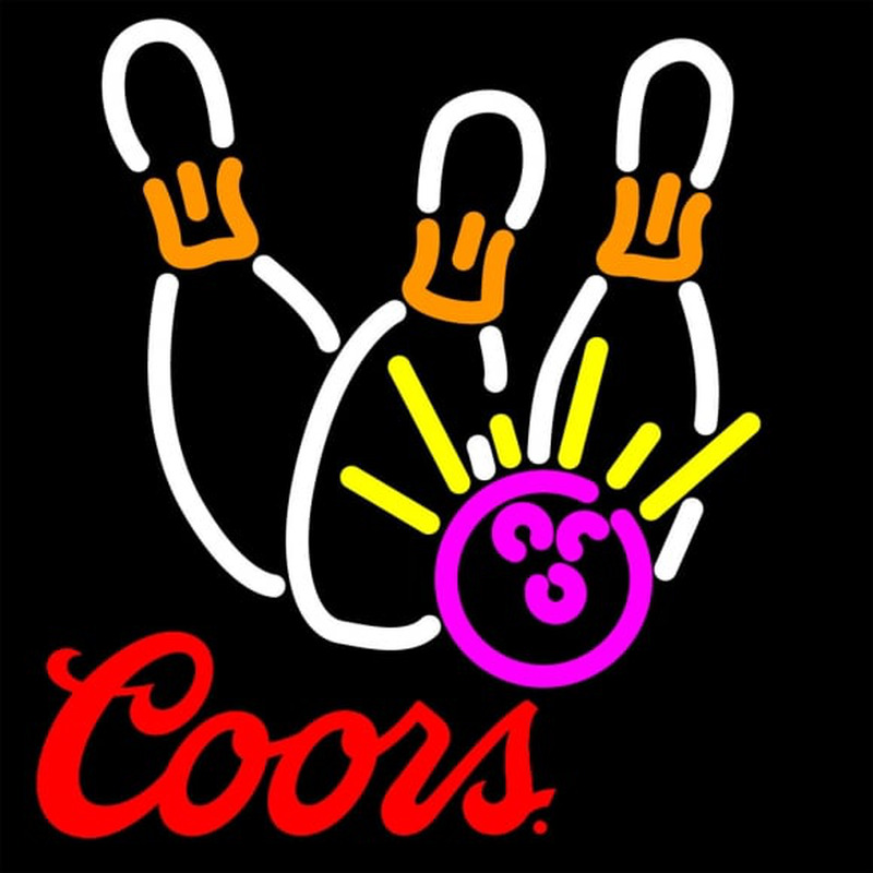 Coors Bowling Neon White Pink Enseigne Néon