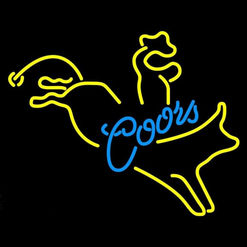 Coors Bucking Bronco Beer Sign Enseigne Néon