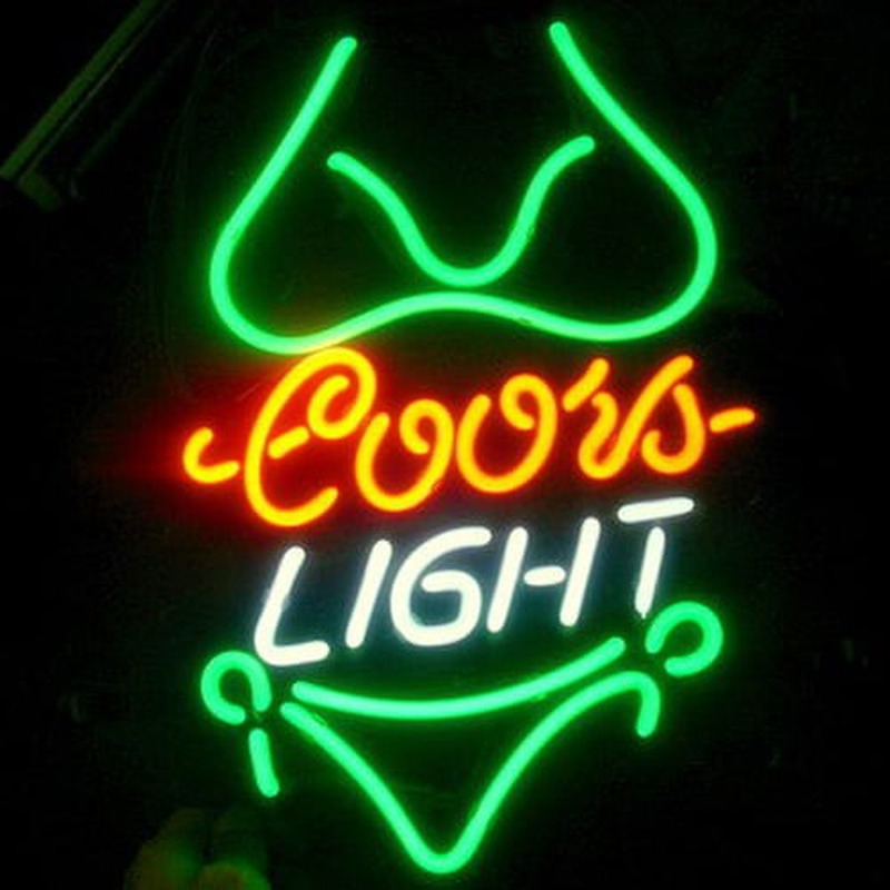 Coors Green Bikini Bière Bar Entrée Enseigne Néon