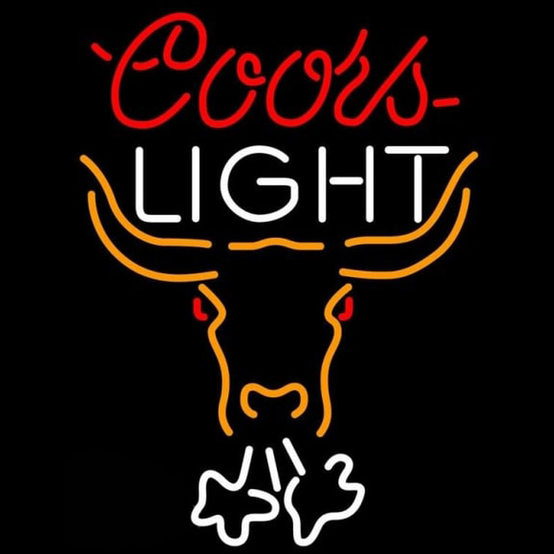 Coors Light Breathing Bull Face Beer Sign Enseigne Néon