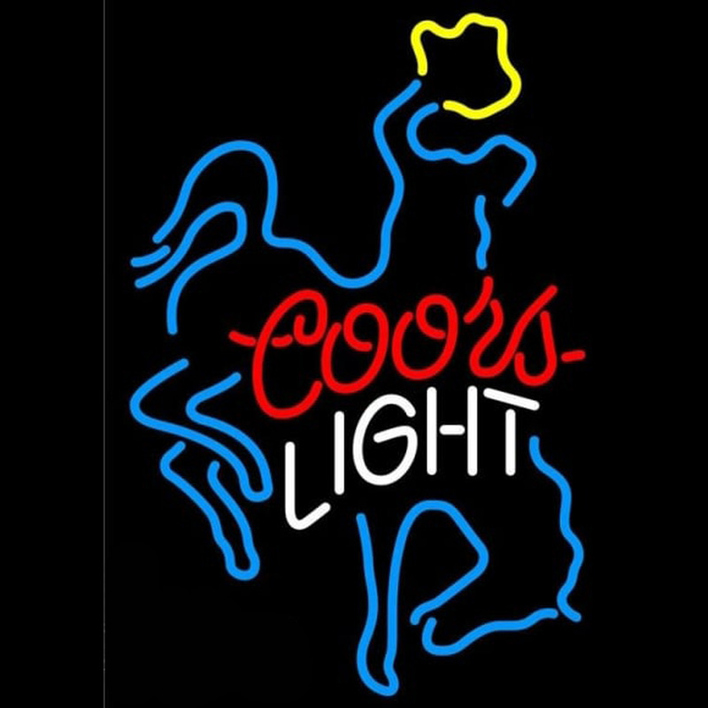 Coors Light Bucking Bronco Beer Sign Enseigne Néon
