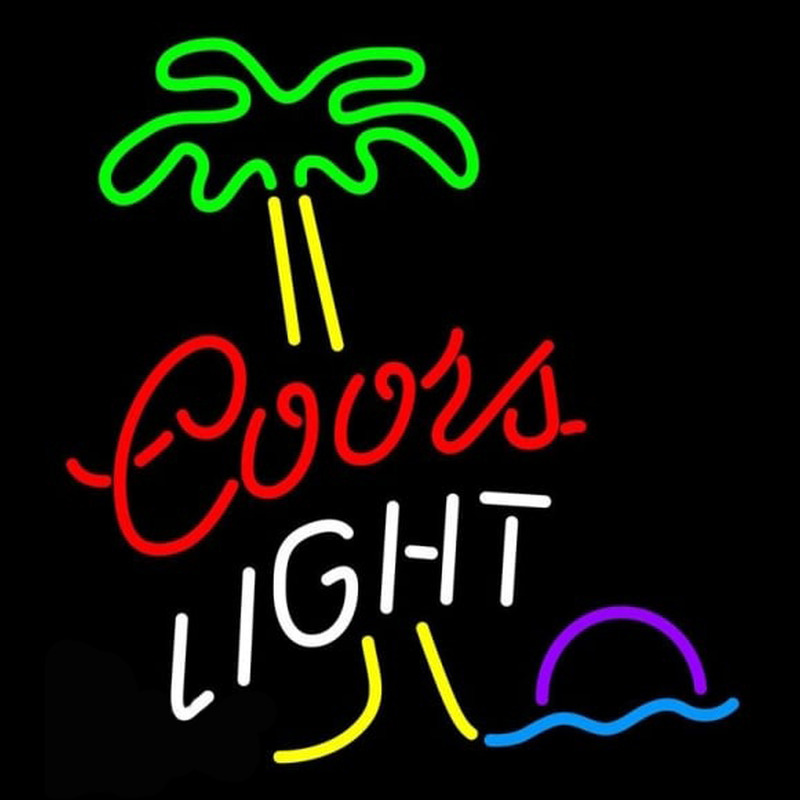 Coors Light Palm Tree Moon Beer Sign Enseigne Néon
