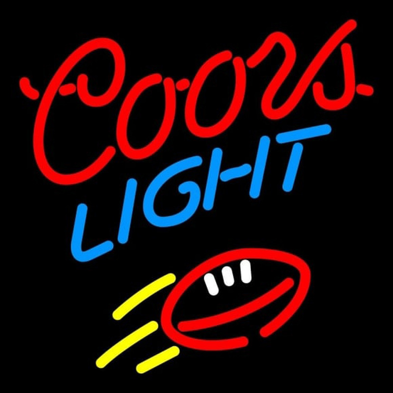 Coors Light Red Football Beer Sign Enseigne Néon