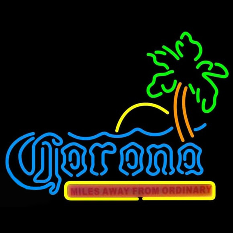 Corona Beach Sunset Tree Beer Sign Enseigne Néon