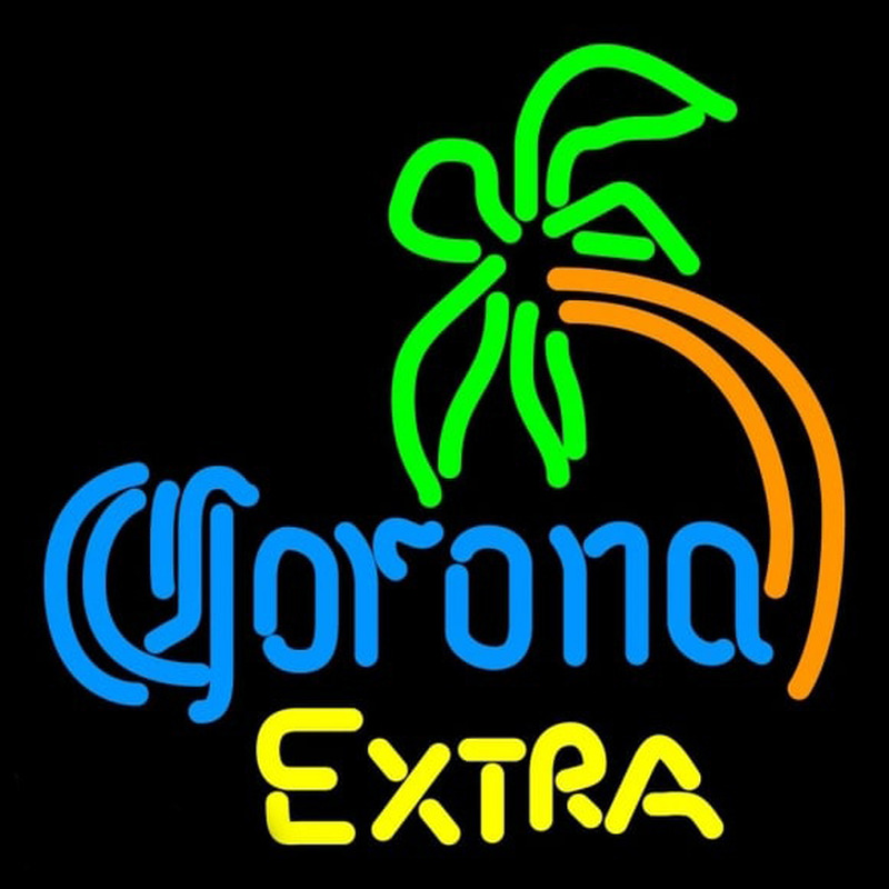 Corona E tra Curved Palm Tree Beer Sign Enseigne Néon