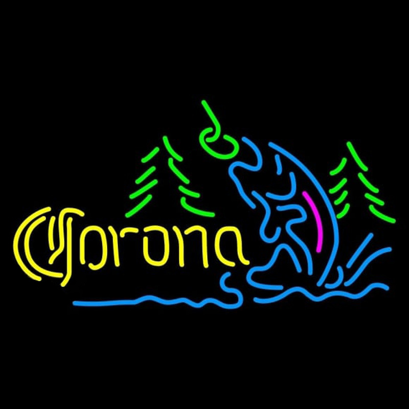Corona Fishing Lake Beer Sign Enseigne Néon
