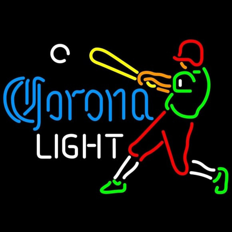 Corona Light Baseball Player Beer Sign Enseigne Néon
