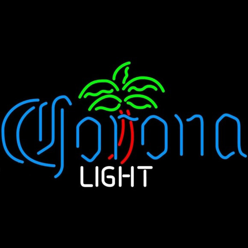 Corona Light Dominator Palm Tree Beer Sign Enseigne Néon