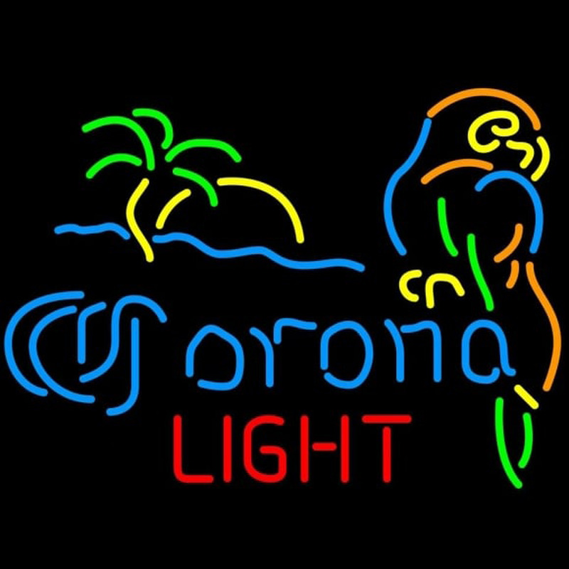 Corona Light Palm Tree Parrot Beer Sign Enseigne Néon