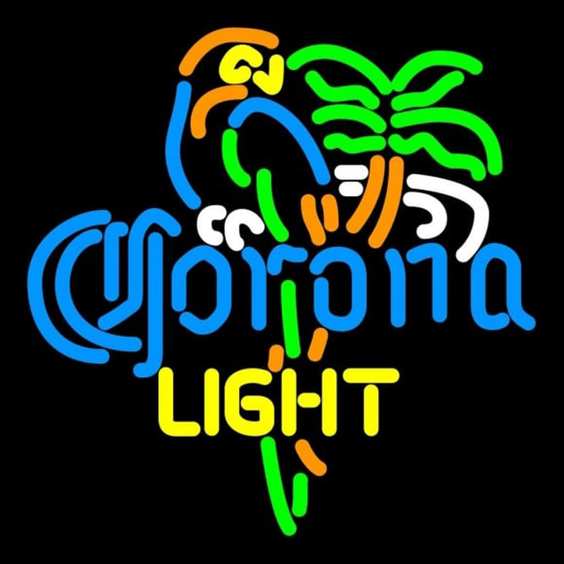 Corona Light Parrot Palm Tree Beer Sign Enseigne Néon