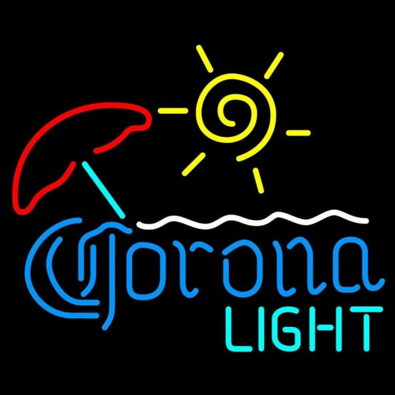 Corona Light Umbrella with Sun Beer Sign Enseigne Néon