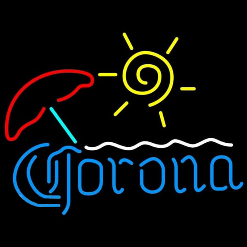 Corona Umbrella with Sun Beer Sign Enseigne Néon