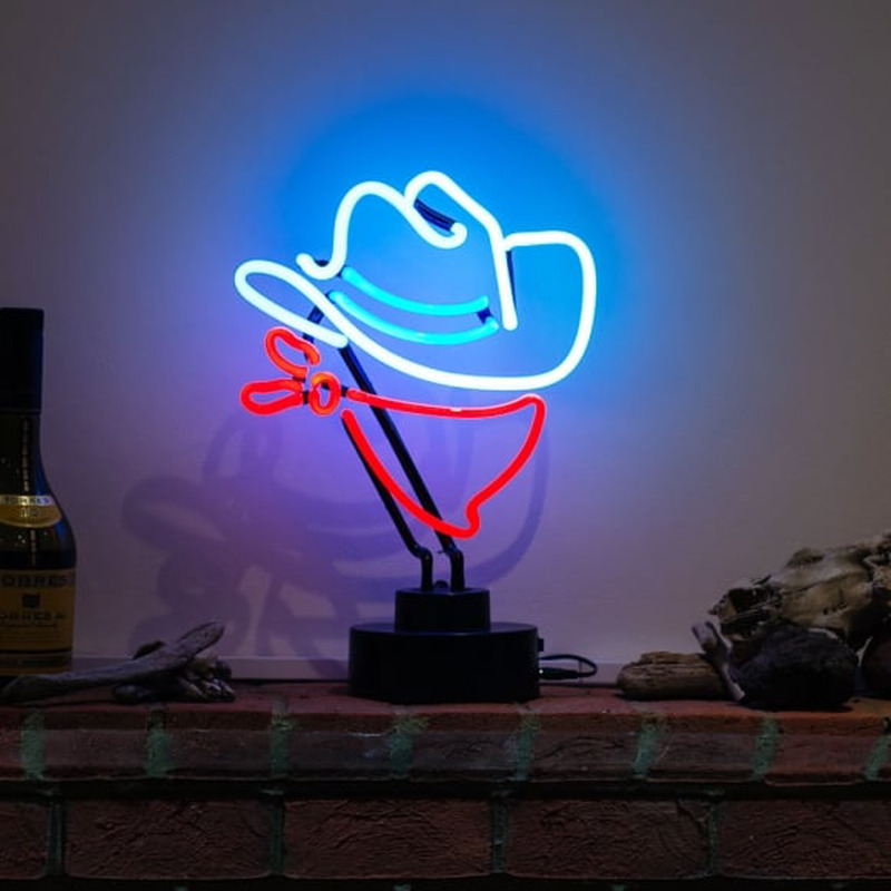 Cowboy Blue Hat Desktop Enseigne Néon