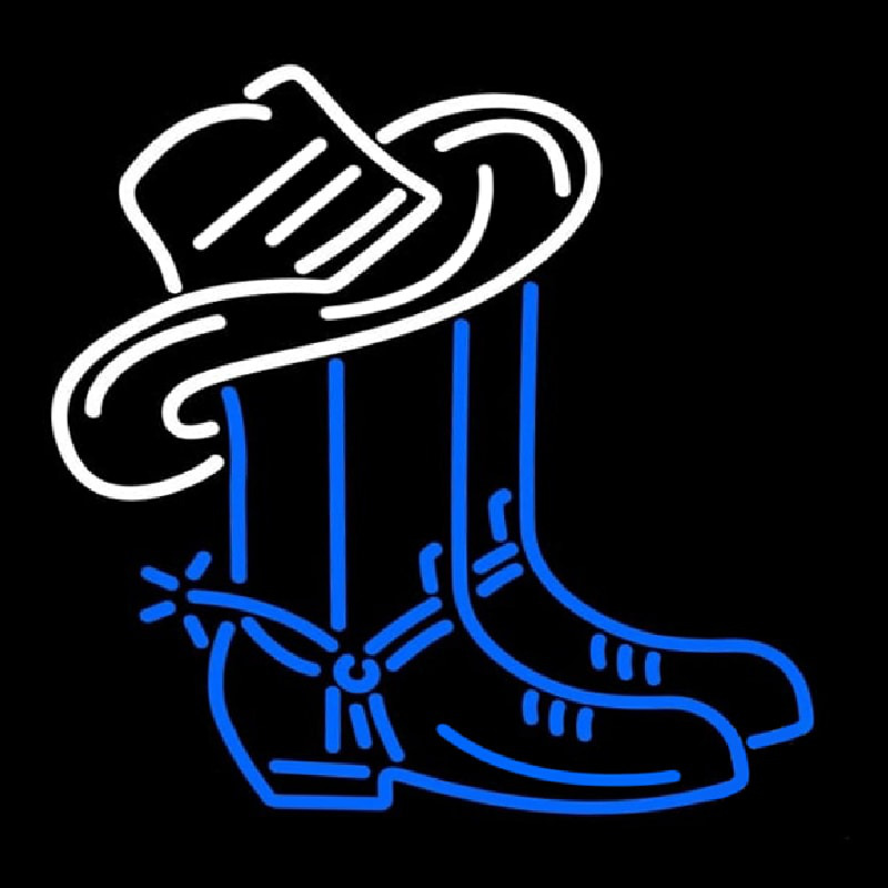 Cowboy Boots Logo Block Enseigne Néon