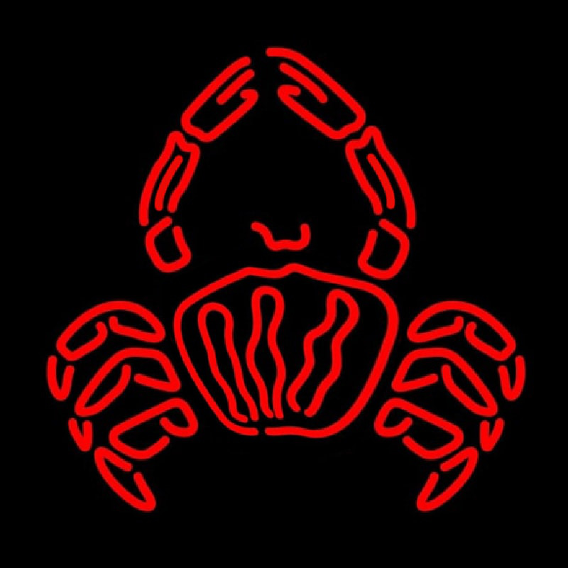Crab Logo Red Enseigne Néon