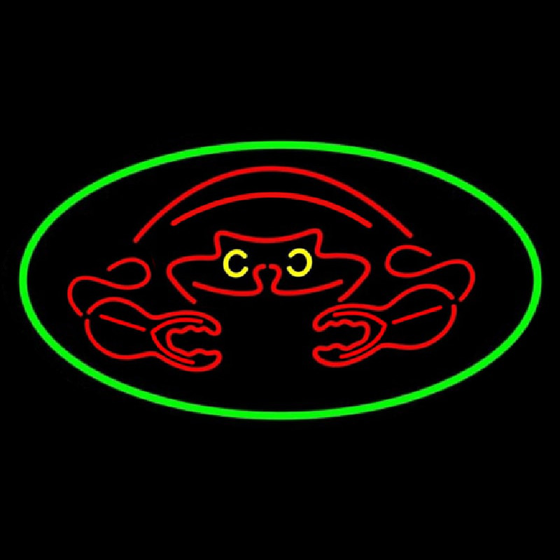 Crab Red Logo Enseigne Néon
