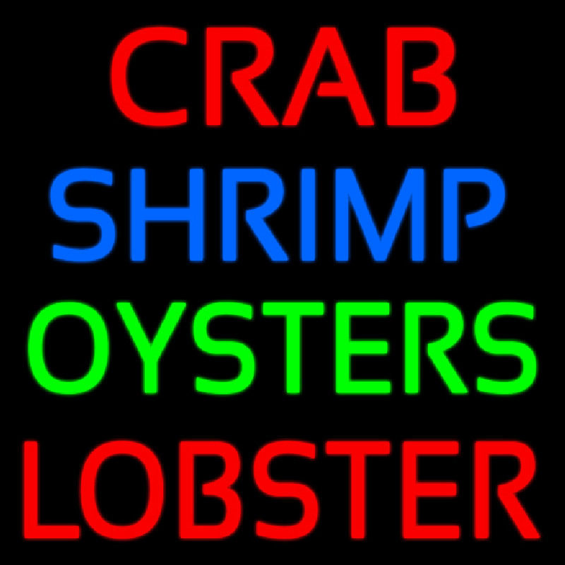 Crab Shrimp Lobster Oyster Enseigne Néon