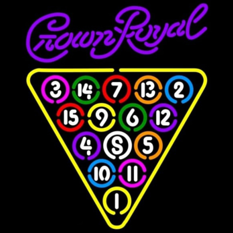 Crown Royal 15 Ball Billiards Pool Beer Sign Enseigne Néon