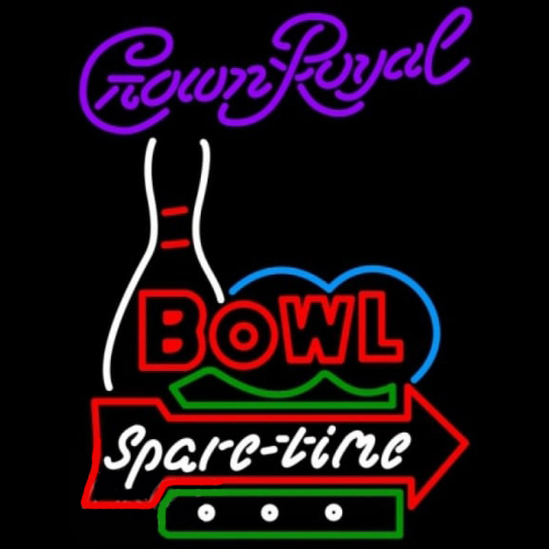 Crown Royal Bowling Spare Time Beer Sign Enseigne Néon