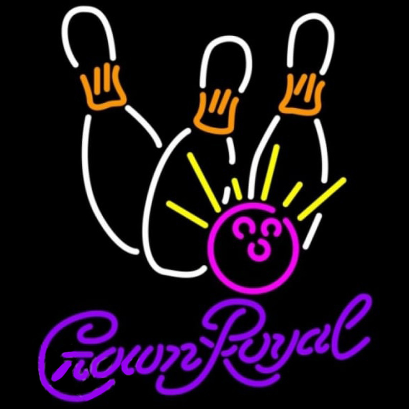 Crown Royal Bowling White Pink Beer Sign Enseigne Néon