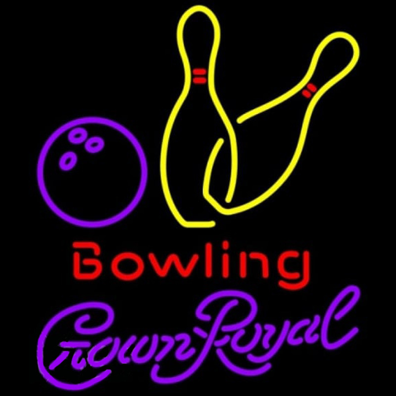 Crown Royal Bowling Yellow Beer Sign Enseigne Néon