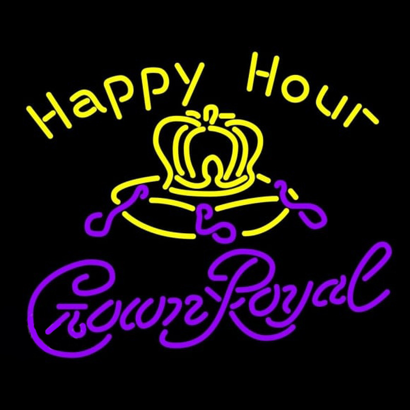Crown Royal Happy Hour Beer Sign Enseigne Néon