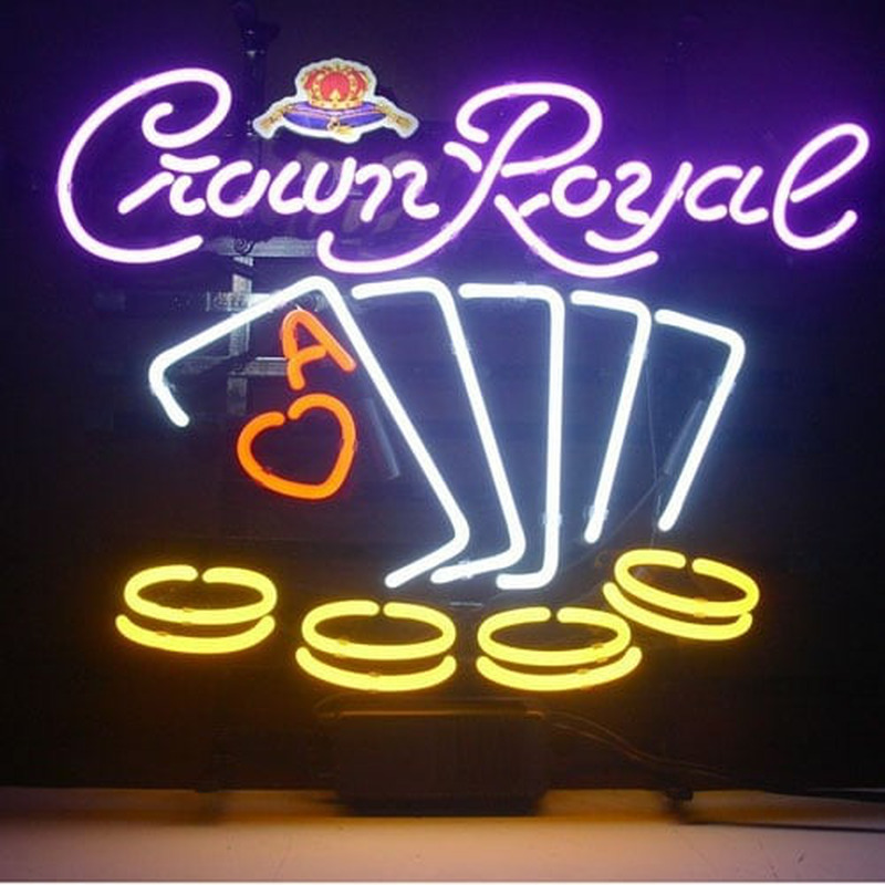 Crown Royal Poker Chips Enseigne Néon