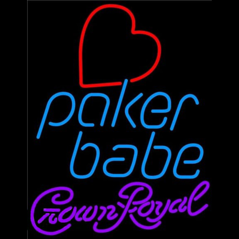 Crown Royal Poker Girl Heart Babe Beer Sign Enseigne Néon