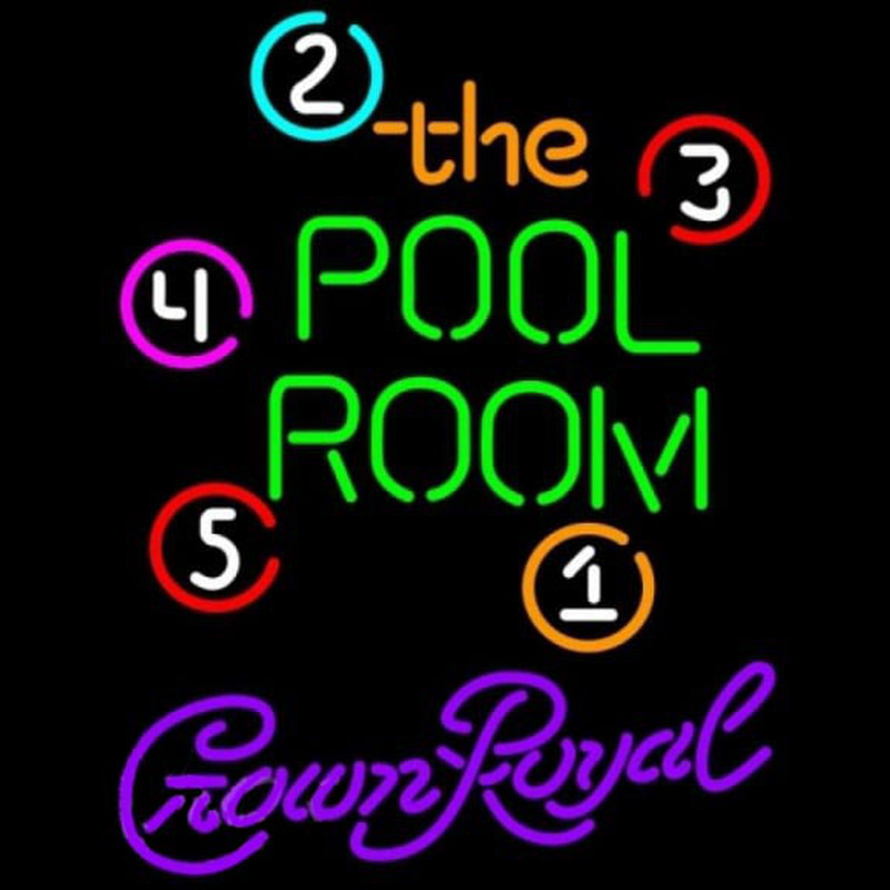 Crown Royal Pool Room Billiards Beer Sign Enseigne Néon