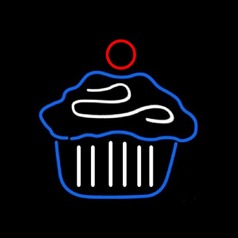 Cupcake Cake Logo Home Enseigne Néon