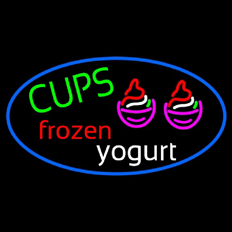 Cups Frozen Yogurt Enseigne Néon